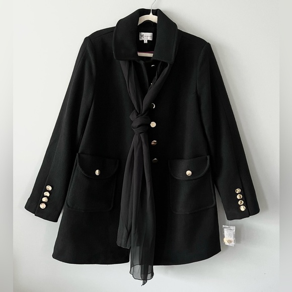 Milly Jackets & Blazers - Milly X Bow Coat | Black | Size Medium